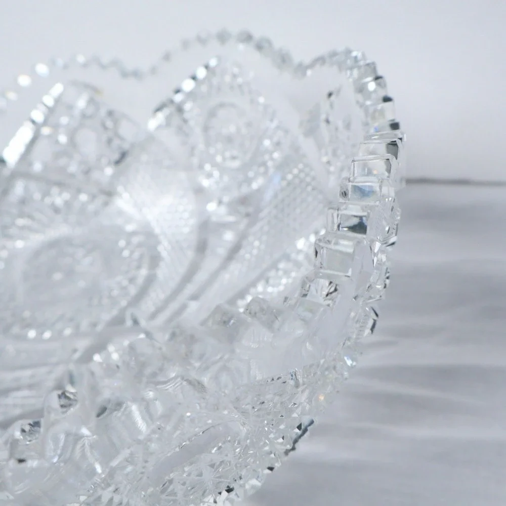 Antique American Brilliant Period Cut Glass Bowl 9